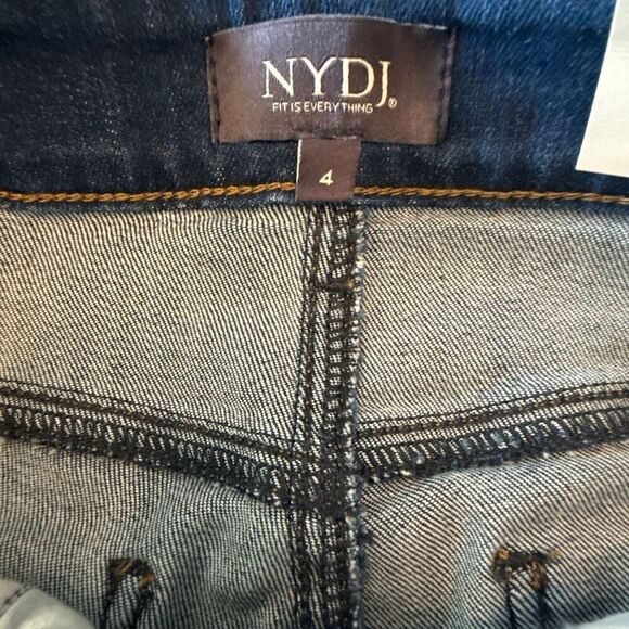 NYDJ Lift x Tuck Marilyn Straight Leg Mid-rise Denim Jeans Cooper Blue Sz 4 NWT - Picture 3 of 9